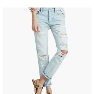 Lucky Brand Floral Distressed Siena Slim Boyfriend